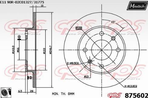 Maxtech 875602.0060 - Тормозной диск autosila-amz.com