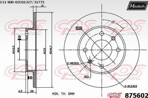 Maxtech 875602.0000 - Тормозной диск autosila-amz.com