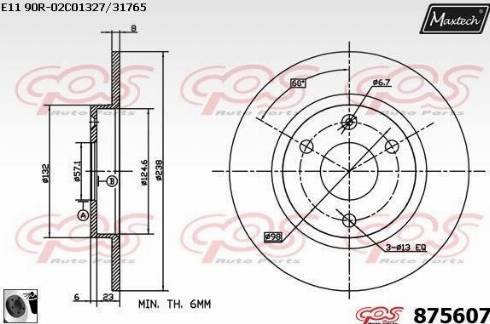 Maxtech 875607.0060 - Тормозной диск autosila-amz.com