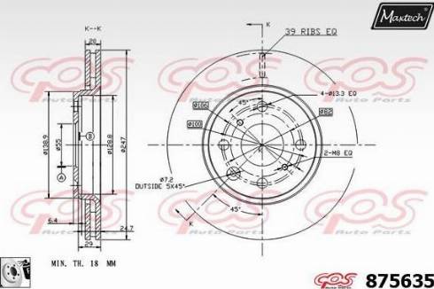 Maxtech 875635.0080 - Тормозной диск autosila-amz.com