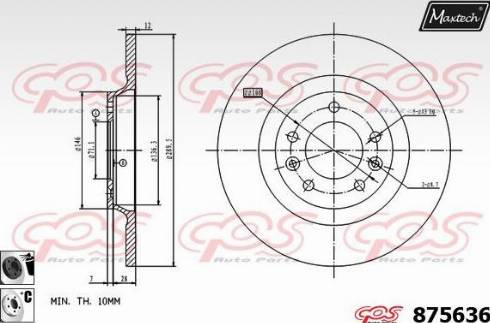 Maxtech 875636.6060 - Тормозной диск autosila-amz.com