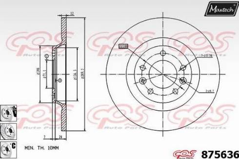 Maxtech 875636.6880 - Тормозной диск autosila-amz.com