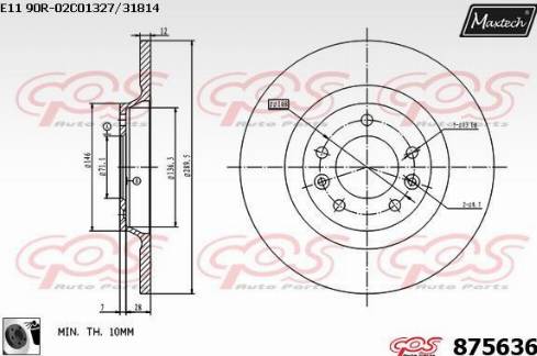 Maxtech 875636.0060 - Тормозной диск autosila-amz.com