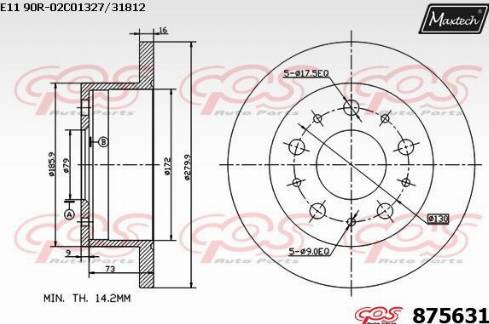 Maxtech 875631.0000 - Тормозной диск autosila-amz.com