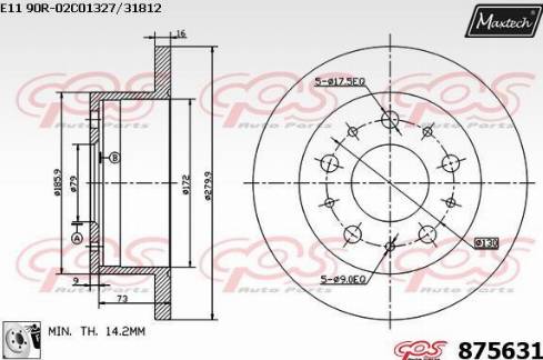 Maxtech 875631.0080 - Тормозной диск autosila-amz.com