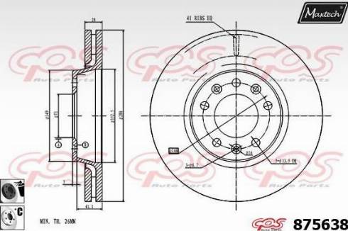 Maxtech 875638.6060 - Тормозной диск autosila-amz.com