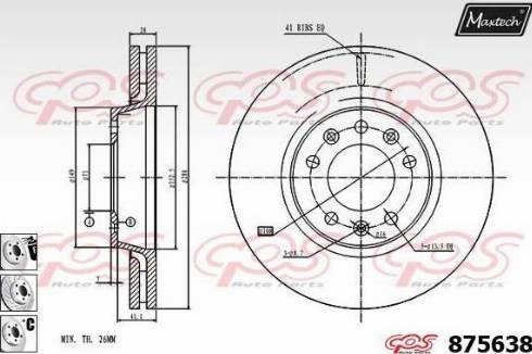 Maxtech 875638.6880 - Тормозной диск autosila-amz.com