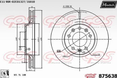 Maxtech 875638.0080 - Тормозной диск autosila-amz.com