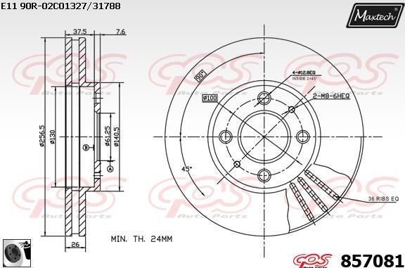 Maxtech 875638 - Тормозной диск autosila-amz.com