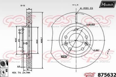 Maxtech 875632.6060 - Тормозной диск autosila-amz.com