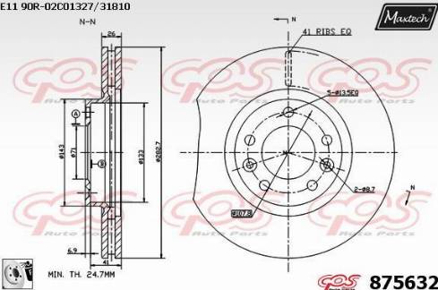 Maxtech 875632.0080 - Тормозной диск autosila-amz.com