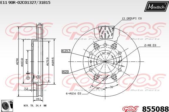 Maxtech 875629 - Тормозной диск autosila-amz.com