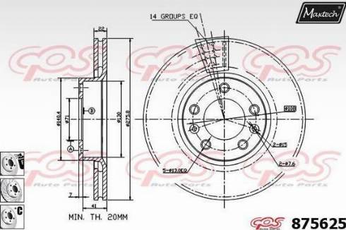 Maxtech 875625.6880 - Тормозной диск autosila-amz.com