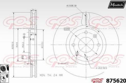 Maxtech 875620.6060 - Тормозной диск autosila-amz.com