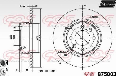 Maxtech 875003.6060 - Тормозной диск autosila-amz.com