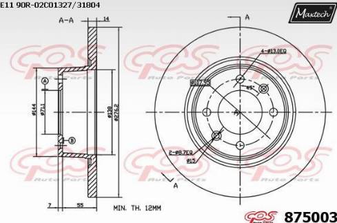 Maxtech 875003.0000 - Тормозной диск autosila-amz.com