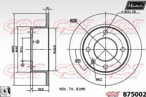 Maxtech 875002.0080 - Тормозной диск autosila-amz.com