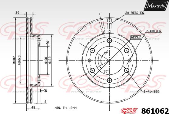 Maxtech 875013 - Тормозной диск autosila-amz.com