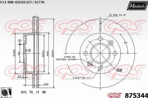 Maxtech 875344.0060 - Тормозной диск autosila-amz.com