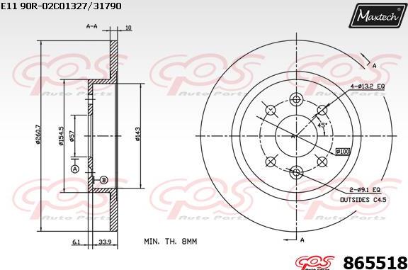 Maxtech 875343 - Тормозной диск autosila-amz.com