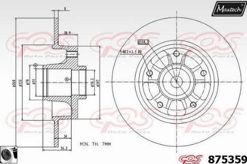 Maxtech 875359.0065 - Тормозной диск autosila-amz.com