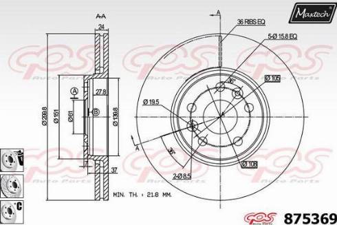 Maxtech 875369.6980 - Тормозной диск autosila-amz.com