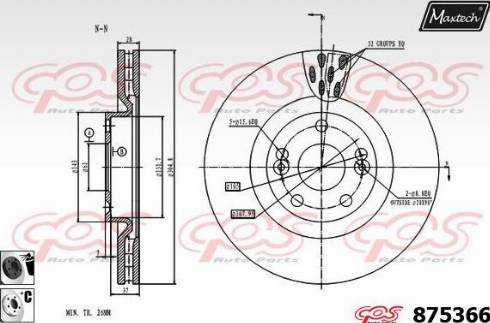 Maxtech 875366.6060 - Тормозной диск autosila-amz.com