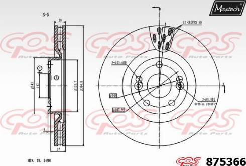 Maxtech 875366.0000 - Тормозной диск autosila-amz.com