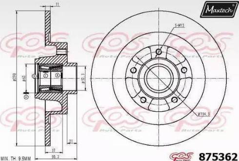 Maxtech 875362.6985 - Тормозной диск autosila-amz.com