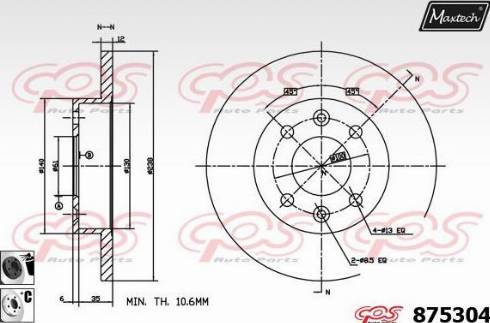 Maxtech 875304.6060 - Тормозной диск autosila-amz.com