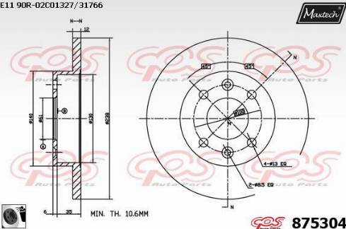 Maxtech 875304.0060 - Тормозной диск autosila-amz.com