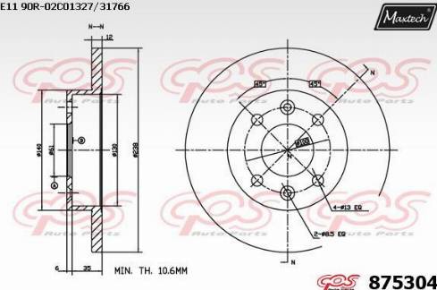 Maxtech 875304.0000 - Тормозной диск autosila-amz.com