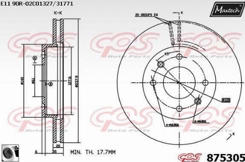 Maxtech 875305.0060 - Тормозной диск autosila-amz.com