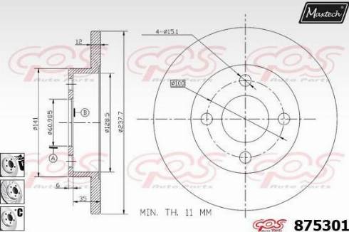 Maxtech 875301.6880 - Тормозной диск autosila-amz.com