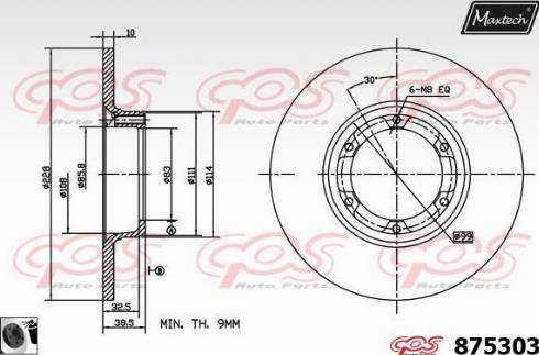 Maxtech 875303.0060 - Тормозной диск autosila-amz.com