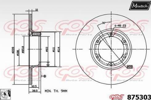 Maxtech 875303.0080 - Тормозной диск autosila-amz.com