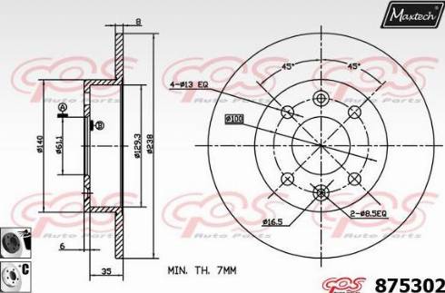 Maxtech 875302.6060 - Тормозной диск autosila-amz.com