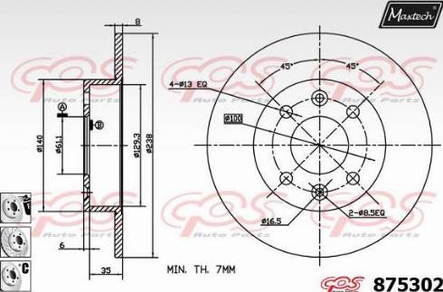 Maxtech 875302.6880 - Тормозной диск autosila-amz.com