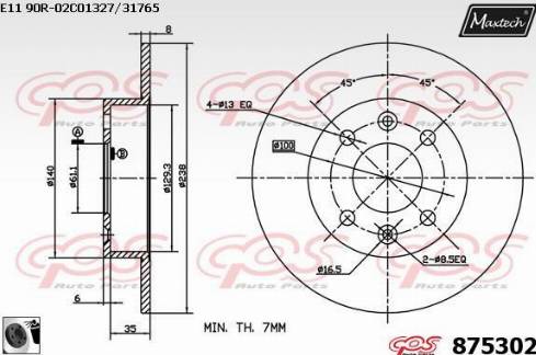 Maxtech 875302.0060 - Тормозной диск autosila-amz.com