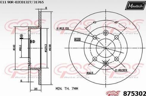 Maxtech 875302.0000 - Тормозной диск autosila-amz.com