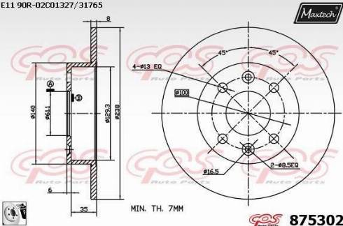 Maxtech 875302.0080 - Тормозной диск autosila-amz.com