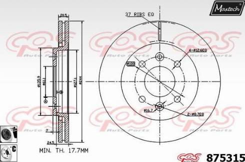 Maxtech 875315.6060 - Тормозной диск autosila-amz.com