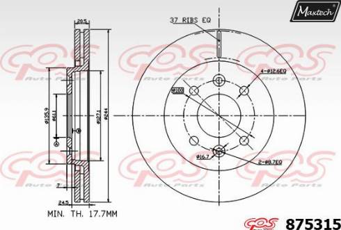 Maxtech 875315.0000 - Тормозной диск autosila-amz.com