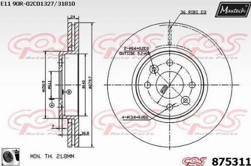 Maxtech 875311.0060 - Тормозной диск autosila-amz.com