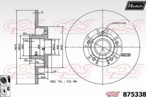 Maxtech 875338.6065 - Тормозной диск autosila-amz.com