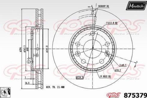 Maxtech 875379.0080 - Тормозной диск autosila-amz.com