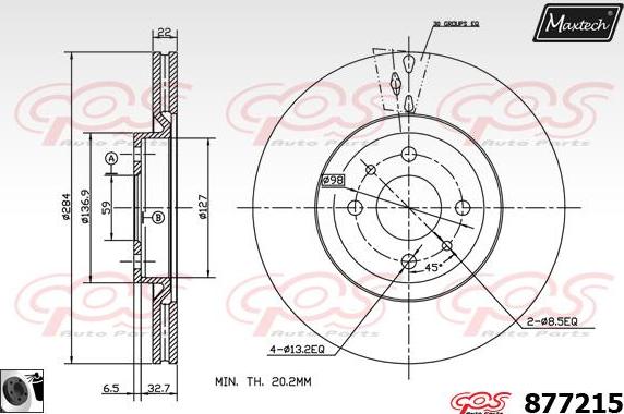 Maxtech 875379 - Тормозной диск autosila-amz.com