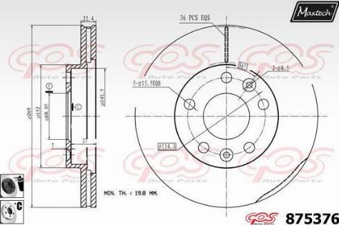 Maxtech 875376.6060 - Тормозной диск autosila-amz.com