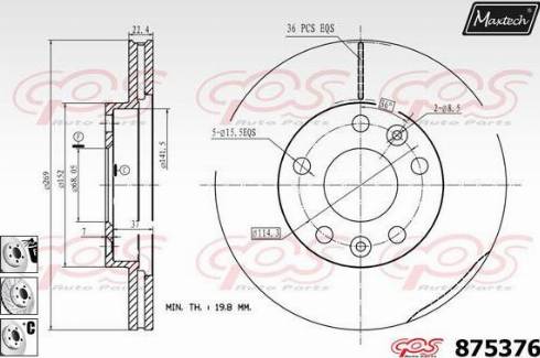 Maxtech 875376.6880 - Тормозной диск autosila-amz.com