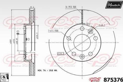 Maxtech 875376.0080 - Тормозной диск autosila-amz.com